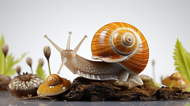 Photo 3d photo of a snail wallpaper