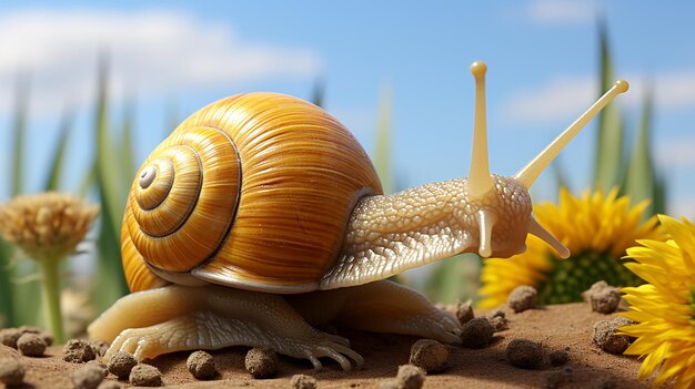 Photo 3d photo of a snail wallpaper