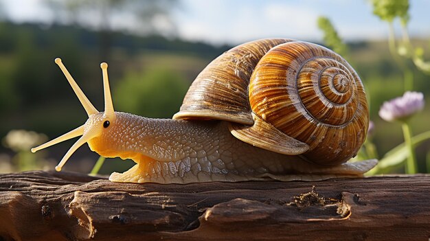 Photo 3d photo of a snail wallpaper