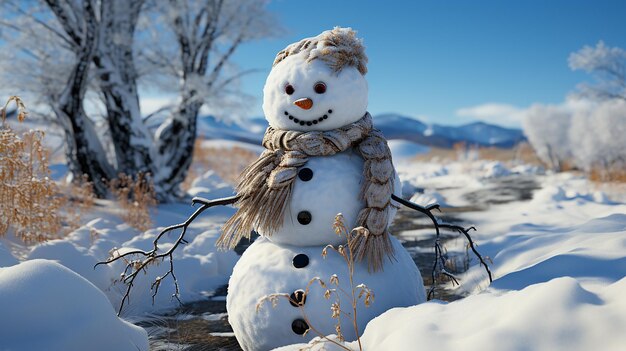 3d photo of snow man wallpaper