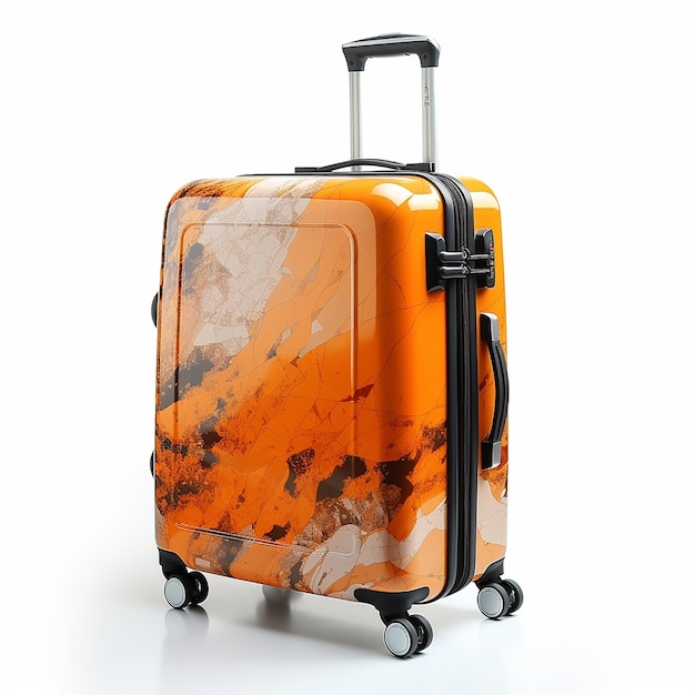 Foto foto 3d di una elegante valigia da viaggio fatta con ai generativa