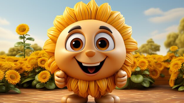 3d photo of sun flower