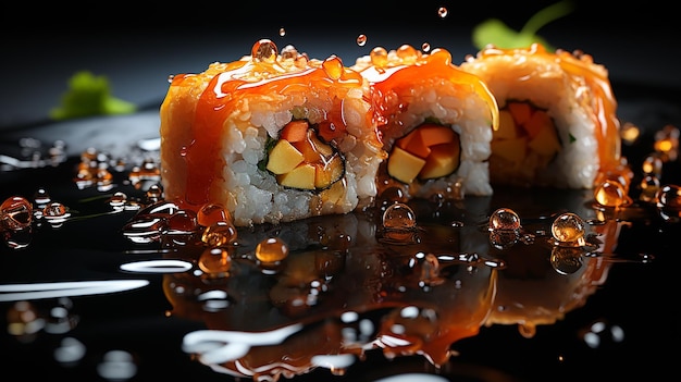 Photo 3d photo of a sushi wallpaper