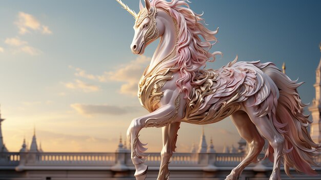 Photo 3d photo of a unicorn wallpaper