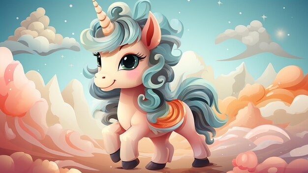 Photo 3d photo of a unicorn wallpaper