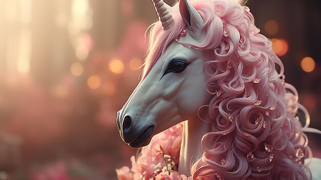 Photo 3d photo of a unicorn wallpaper