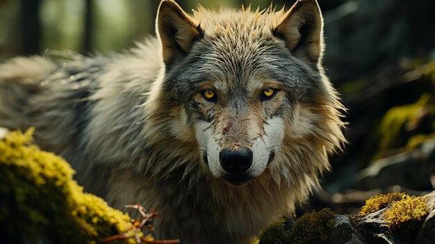 3d photo of a wolf wallpaper