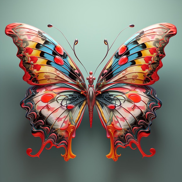 3d photos butterfly with abstract background