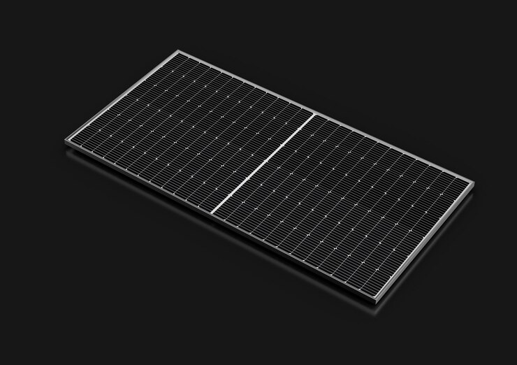 3d Photovoltaic Solar Panel Isolated On Black Background 3d Illustration
