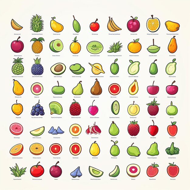 Photo 3d picture of mix fruits in the texture background