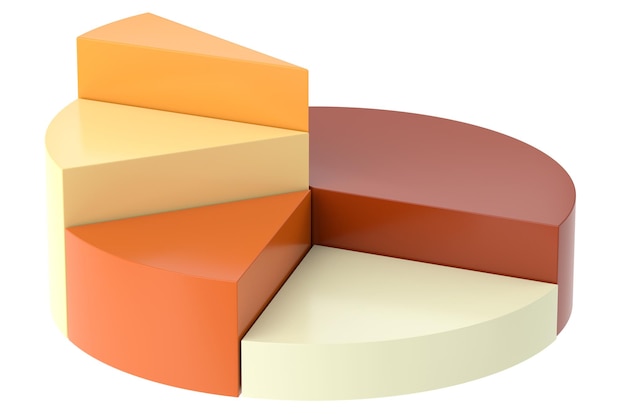 3D pie chart 3D illustration