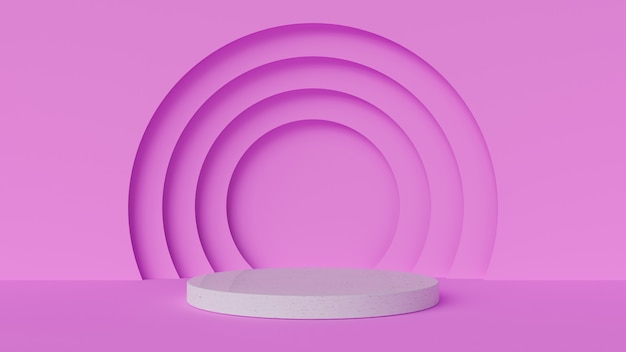 Photo 3d pink abstract and podium shapes for your product placement 3d rendered