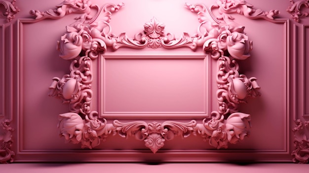 3d pink empty frame
