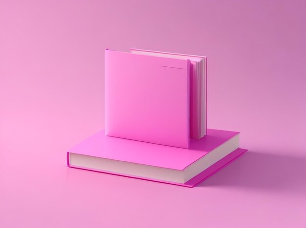 3D Pink Flying Book and Realistic 3D Render Magical Moment