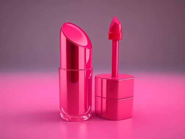 Foto rossetto rosa 3d