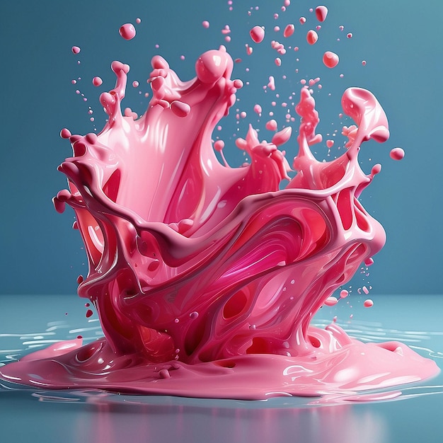 Photo 3d pink paint splash background