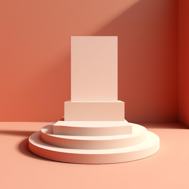 3d pink podium with background