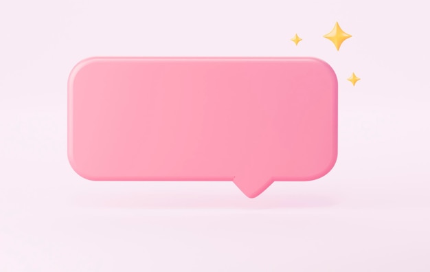 3d pink speech bubble mockup 3d rendering