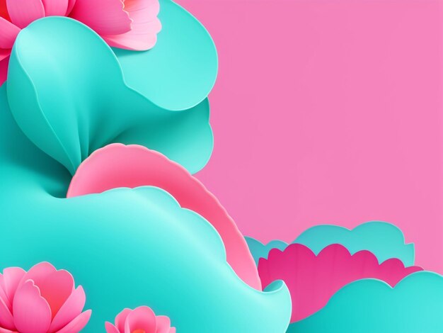 3d pink and teal background