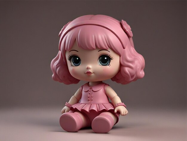 Photo a 3d pink toy doll