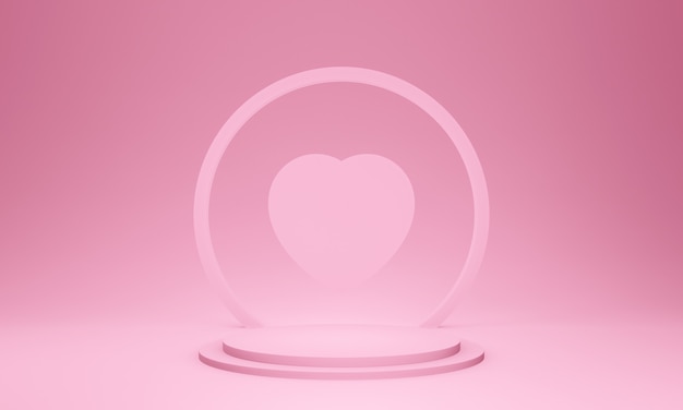 3D Pink Valentine stage