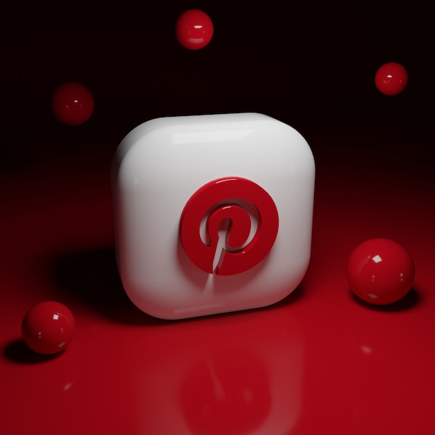 Foto applicazione del logo pinterest 3d