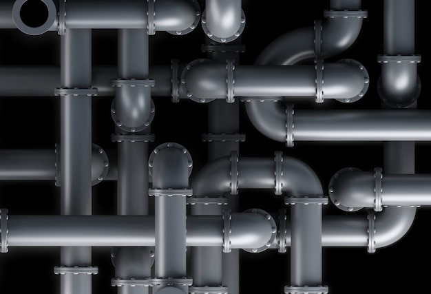 3d Pipe system background