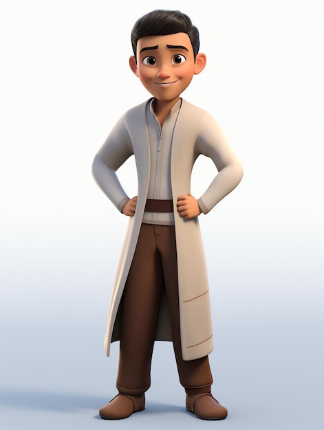 3d pixar character portraits of muslim