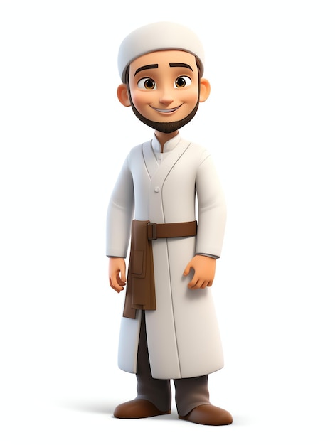 3d pixar character portraits of muslim