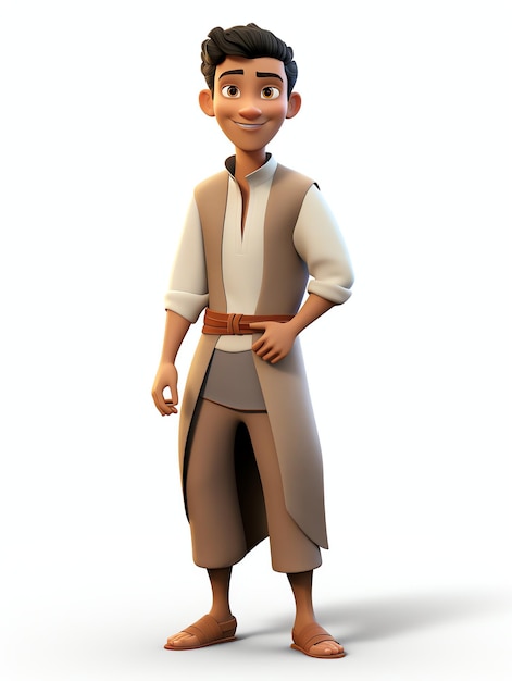 3d pixar character portraits of muslim