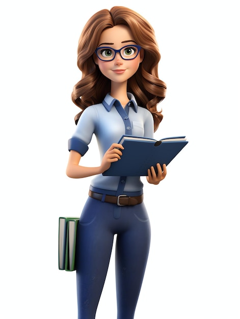 3d pixar character portraits teacher