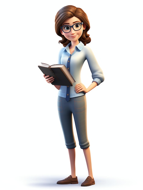 3d pixar character portraits teacher