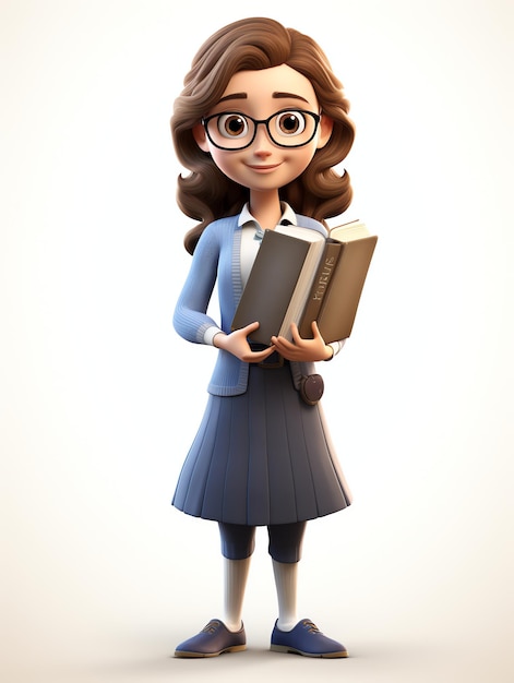 3d pixar character portraits teacher