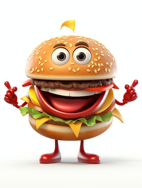 Photo 3d pixar character potraits burgers