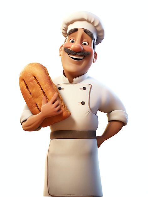 3d pixar character potraits cheff