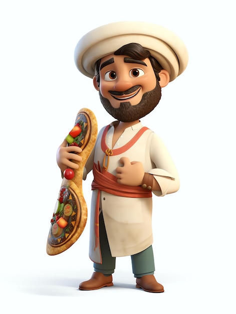 3d pixar character potraits cheff