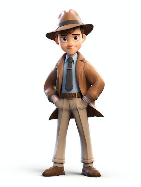 3d pixar character potraits detective