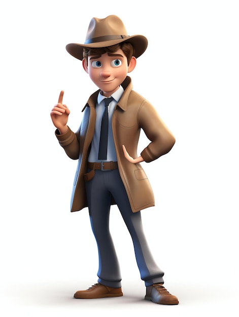 3d pixar character potraits detective