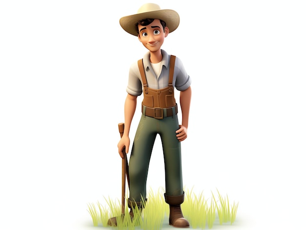 3d pixar character potraits farmer