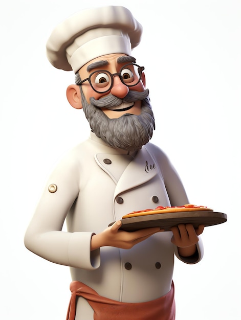 3d pixar karakter potraits cheff