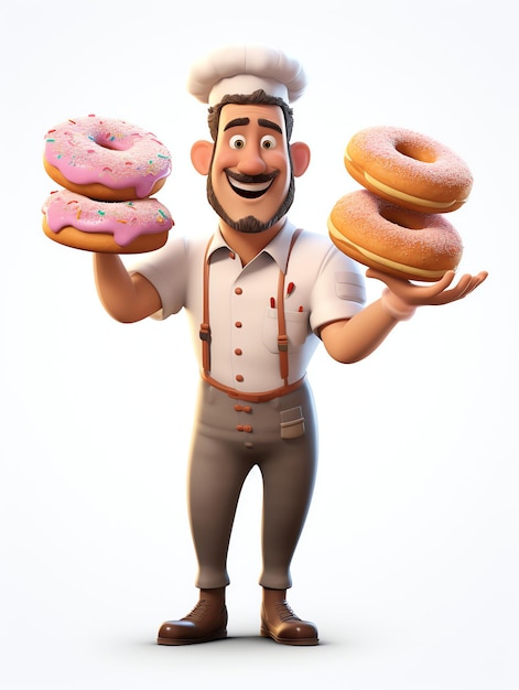 3d pixar karakter potraits cheff