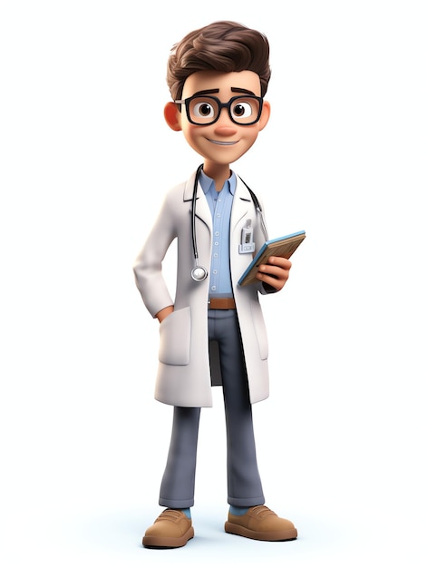 3d pixar karakter potraits dokter