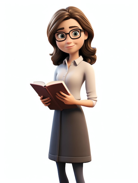 3d pixar personage portretten leraar