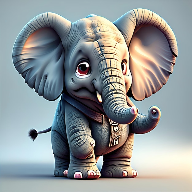 3d pixar style mini elephant photo