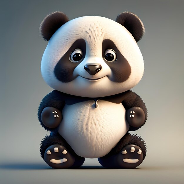 3d pixar style mini panda photo