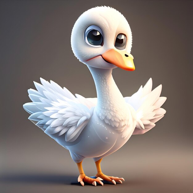 Photo 3d pixar style mini swan photo