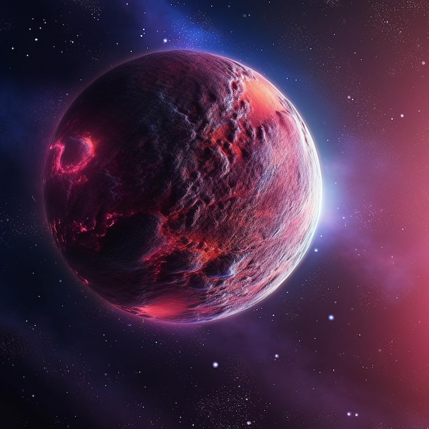 3D Planet with nebulos Background