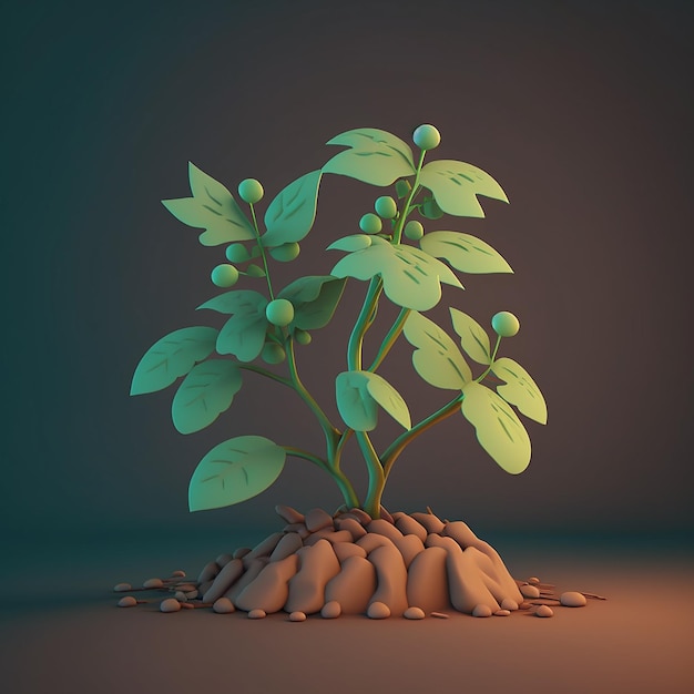 Photo 3d plant render