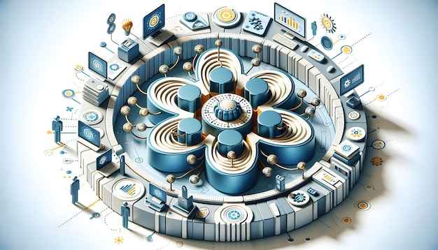 3d platte icoon als Connectivity Core De nadruk leggen op de kernrol van connectiviteit in moderne zakelijke technologie