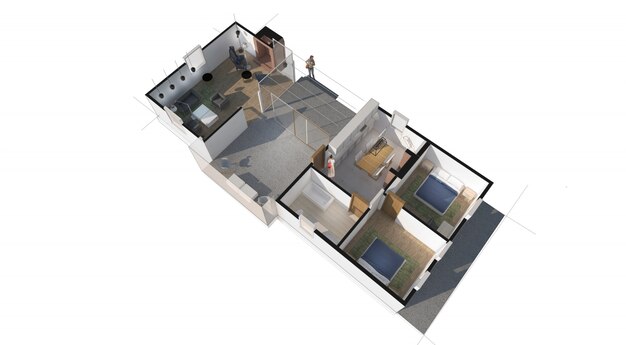 Foto 3d plattegrond